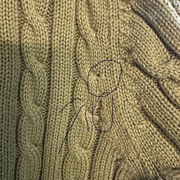 L.L. Bean Men's Green Cable Knit Sweater Ptp 20 - Picture 4 of 9
